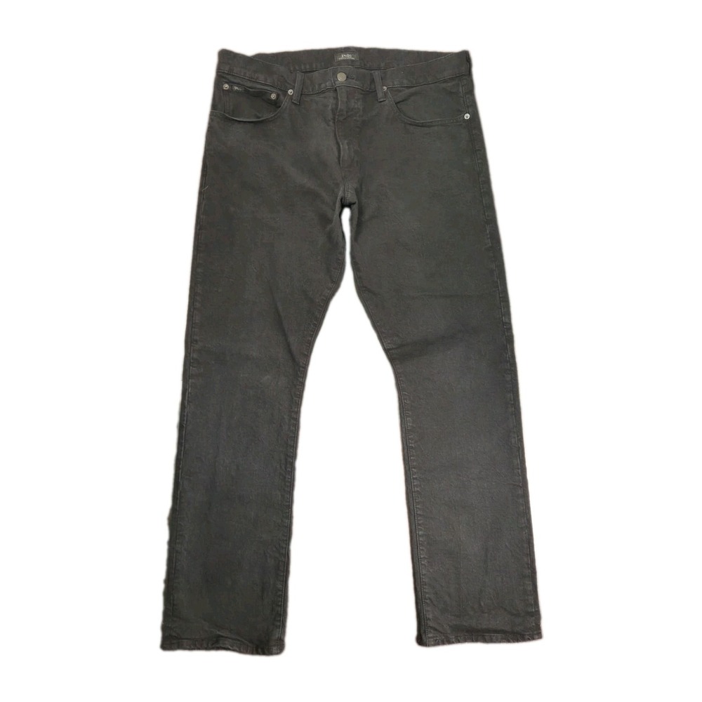 Polo Ralph Lauren Varick Slim Straight Jeans Mens 36x32 Mid-rise Black Denim